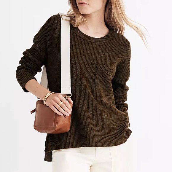 NEW Madewell Thompson Pocket Pullover Sweater Top - Picture 5 of 9